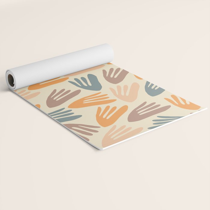 Papier Découpé Abstract Cutout Pattern Cream Beige Slate Orange Blush Taupe Yoga Mat Gallery Image 2