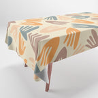 Papier Découpé Abstract Cutout Pattern Cream Beige Slate Orange Blush Taupe Tablecloth Gallery Image 1