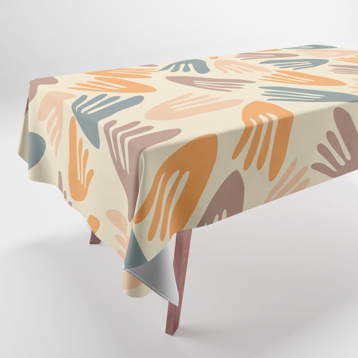 Papier Découpé Abstract Cutout Pattern Cream Beige Slate Orange Blush Taupe Tablecloth Gallery Image 1