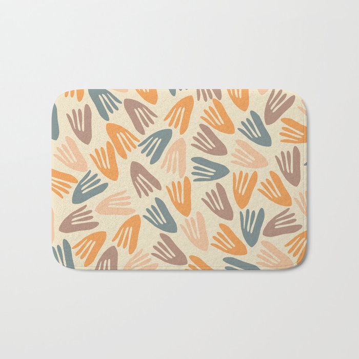 Papier Découpé Abstract Cutout Pattern Cream Beige Slate Orange Blush Taupe Bath Mat Gallery Image 1