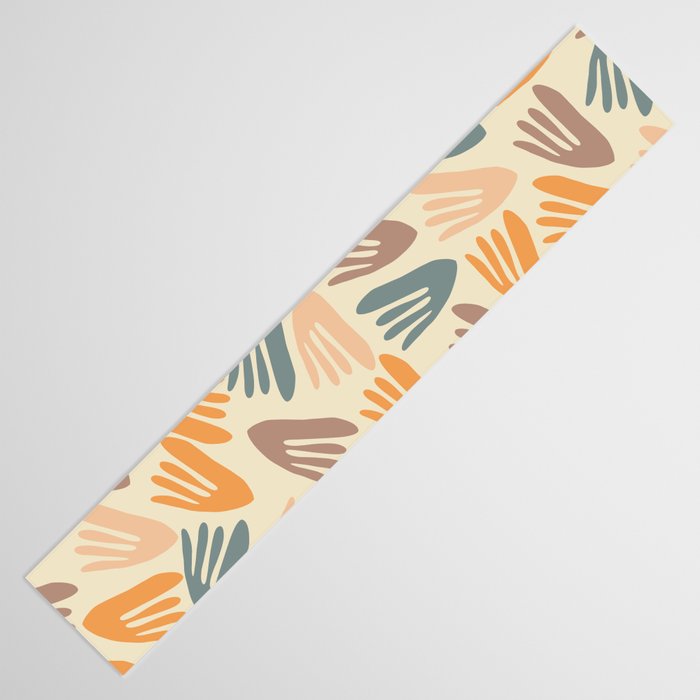 Papier Découpé Abstract Cutout Pattern Cream Beige Slate Orange Blush Taupe Table Runner Gallery Image 3