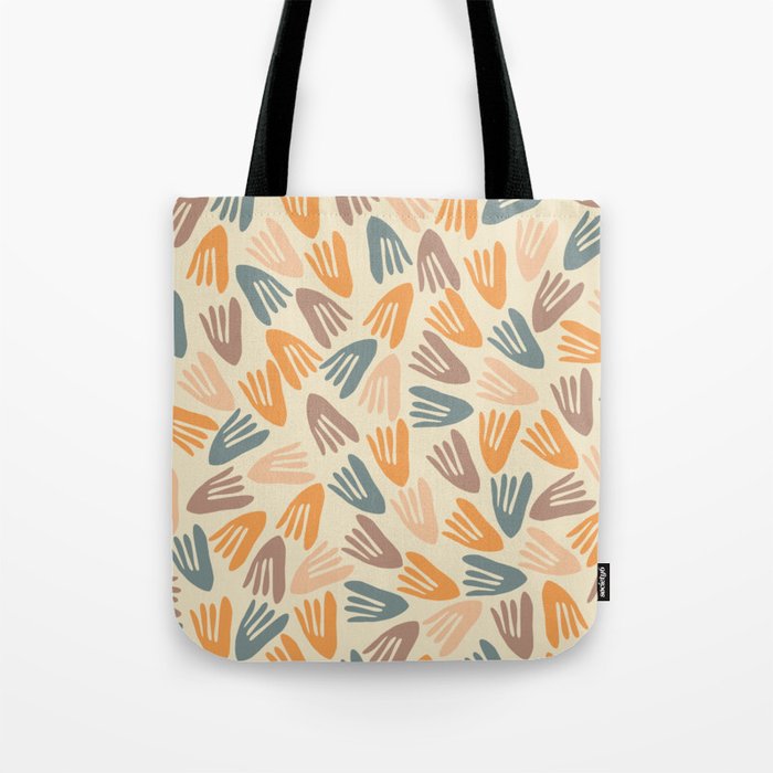 Papier Découpé Abstract Cutout Pattern Cream Beige Slate Orange Blush Taupe Tote Bag Gallery Image 1
