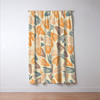 Papier Découpé Abstract Cutout Pattern Cream Beige Slate Orange Blush Taupe Window Curtain Gallery Image 3