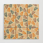 Papier Découpé Abstract Cutout Pattern Cream Beige Slate Orange Blush Taupe Wood Wall Art Gallery Image 1