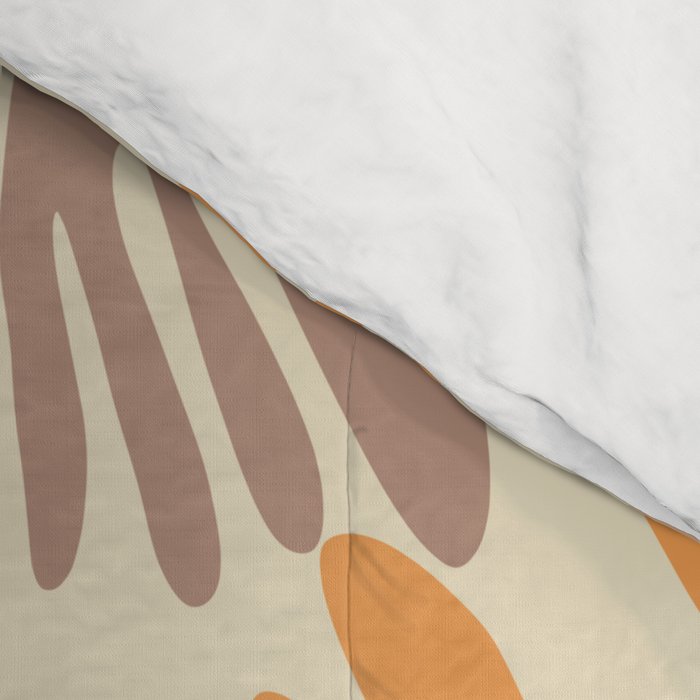 Papier Découpé Abstract Cutout Pattern Cream Beige Slate Orange Blush Taupe Comforter Gallery Image 4