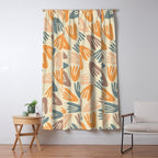 Papier Découpé Abstract Cutout Pattern Cream Beige Slate Orange Blush Taupe Window Curtain Gallery Image 5