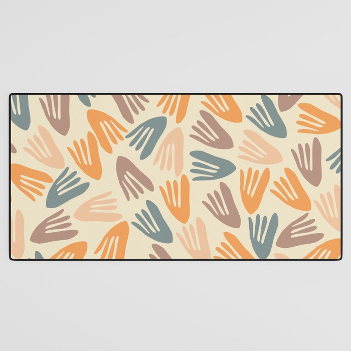 Papier Découpé Abstract Cutout Pattern Cream Beige Slate Orange Blush Taupe Desk Mat Gallery Image 3