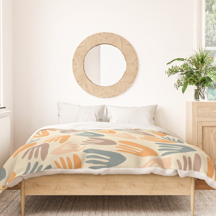 Papier Découpé Abstract Cutout Pattern Cream Beige Slate Orange Blush Taupe Duvet Cover Gallery Image 3