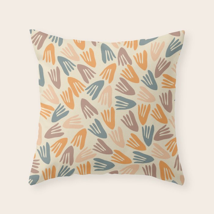 Papier Découpé Abstract Cutout Pattern Cream Beige Slate Orange Blush Taupe Throw Pillow Gallery Image 6