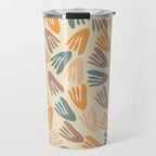 Papier Découpé Abstract Cutout Pattern Cream Beige Slate Orange Blush Taupe Travel Mug Gallery Image 1