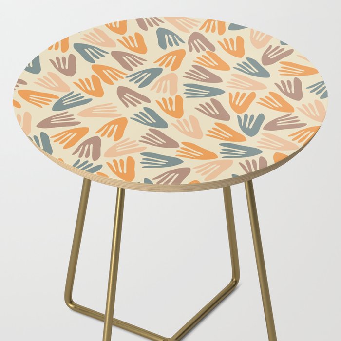 Papier Découpé Abstract Cutout Pattern Cream Beige Slate Orange Blush Taupe Side Table Gallery Image 2
