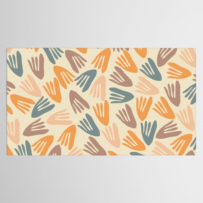 Papier Découpé Abstract Cutout Pattern Cream Beige Slate Orange Blush Taupe Tablecloth Gallery Image 2
