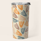 Papier Découpé Abstract Cutout Pattern Cream Beige Slate Orange Blush Taupe Travel Mug Gallery Image 2