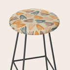 Papier Découpé Abstract Cutout Pattern Cream Beige Slate Orange Blush Taupe Stool Gallery Image 2