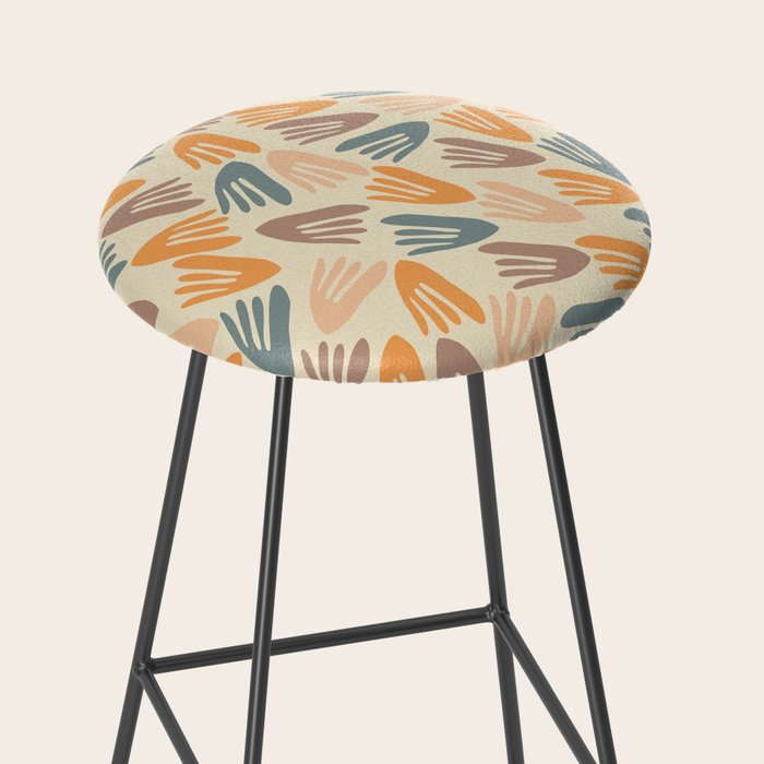 Papier Découpé Abstract Cutout Pattern Cream Beige Slate Orange Blush Taupe Stool Gallery Image 2