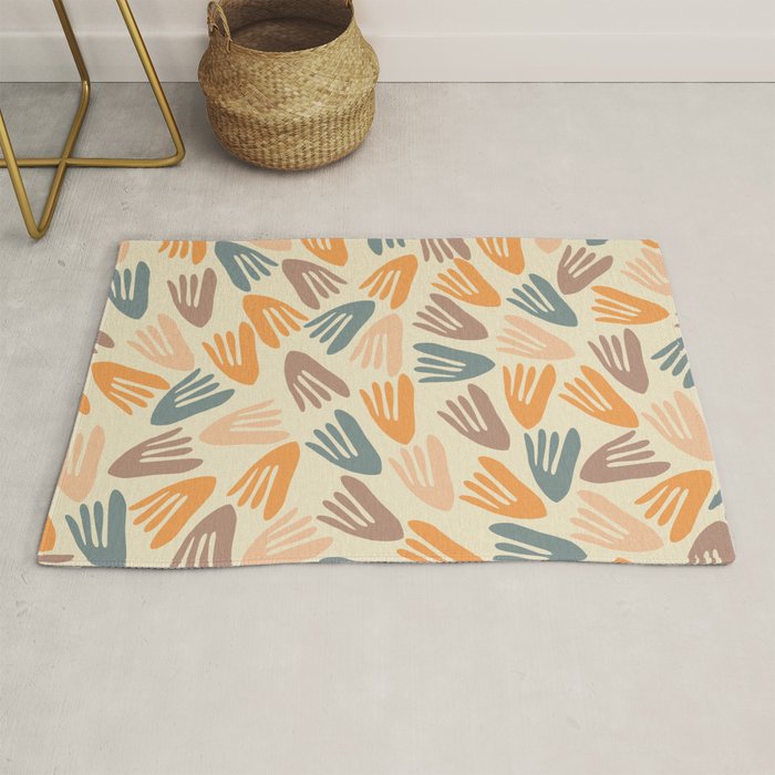 Papier Découpé Abstract Cutout Pattern Cream Beige Slate Orange Blush Taupe Rug Gallery Image 1