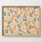 Papier Découpé Abstract Cutout Pattern Cream Beige Slate Orange Blush Taupe Serving Tray Gallery Image 1