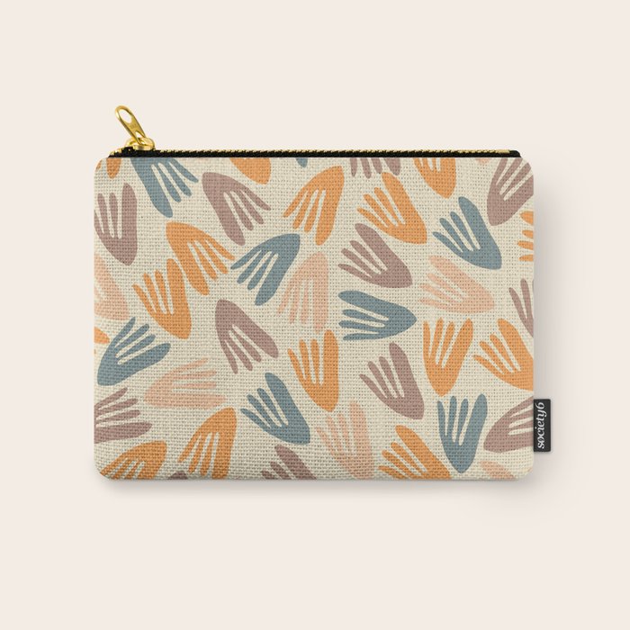 Papier Découpé Abstract Cutout Pattern Cream Beige Slate Orange Blush Taupe Carry All Pouch Gallery Image 1
