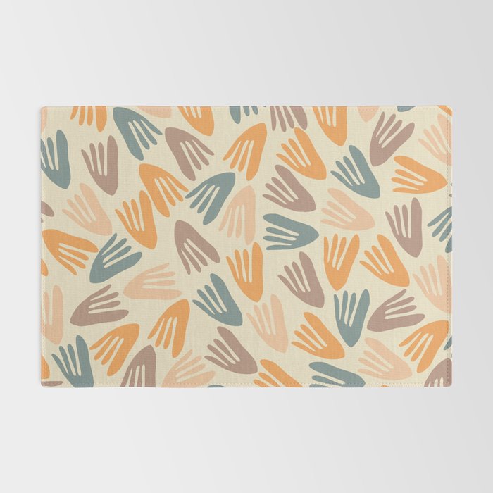 Papier Découpé Abstract Cutout Pattern Cream Beige Slate Orange Blush Taupe Rug Gallery Image 2