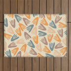 Papier Découpé Abstract Cutout Pattern Cream Beige Slate Orange Blush Taupe Outdoor Rug Gallery Image 1