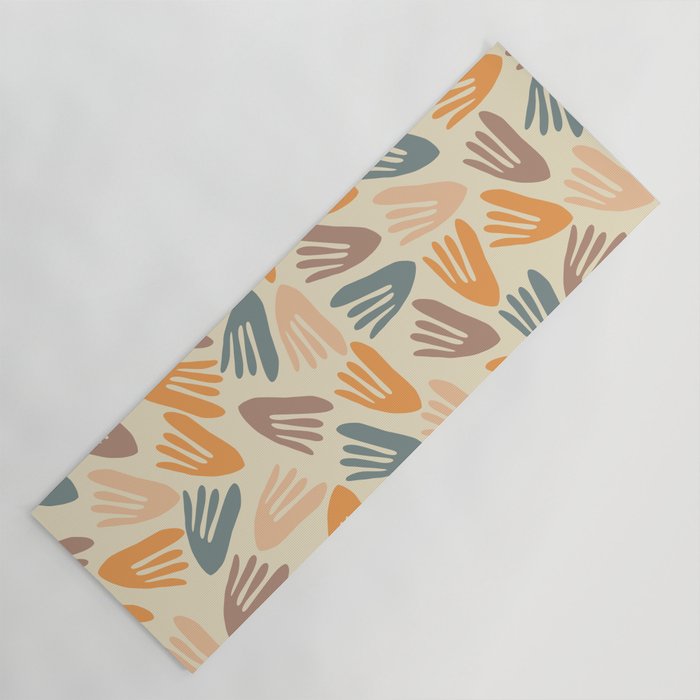 Papier Découpé Abstract Cutout Pattern Cream Beige Slate Orange Blush Taupe Yoga Mat Gallery Image 1
