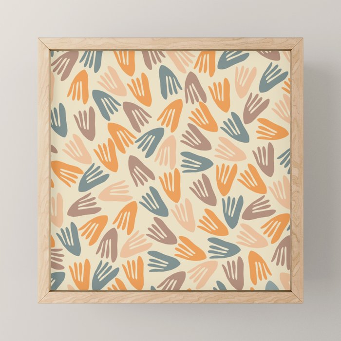 Papier Découpé Abstract Cutout Pattern Cream Beige Slate Orange Blush Taupe Mini Art Print Gallery Image 1