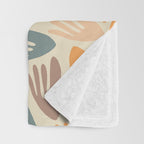 Papier Découpé Abstract Cutout Pattern Cream Beige Slate Orange Blush Taupe Throw Blanket Gallery Image 3