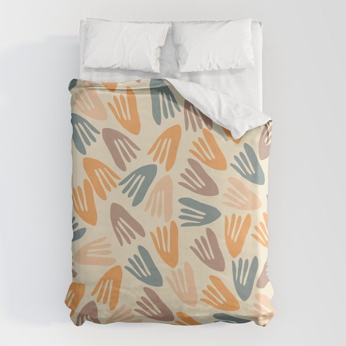 Papier Découpé Abstract Cutout Pattern Cream Beige Slate Orange Blush Taupe Duvet Cover Gallery Image 6
