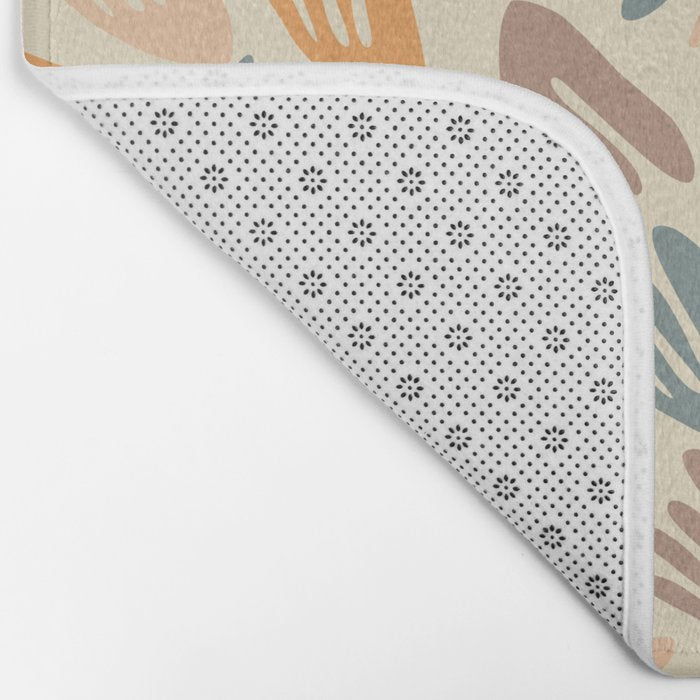 Papier Découpé Abstract Cutout Pattern Cream Beige Slate Orange Blush Taupe Bath Mat Gallery Image 2