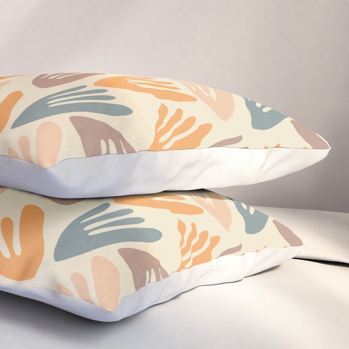 Papier Découpé Abstract Cutout Pattern Cream Beige Slate Orange Blush Taupe Pillow Sham Gallery Image 3