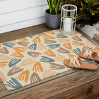 Papier Découpé Abstract Cutout Pattern Cream Beige Slate Orange Blush Taupe Outdoor Rug Gallery Image 2