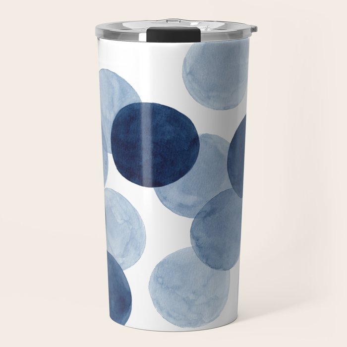 Indigo Ombre Circles Travel Mug Gallery Image 1