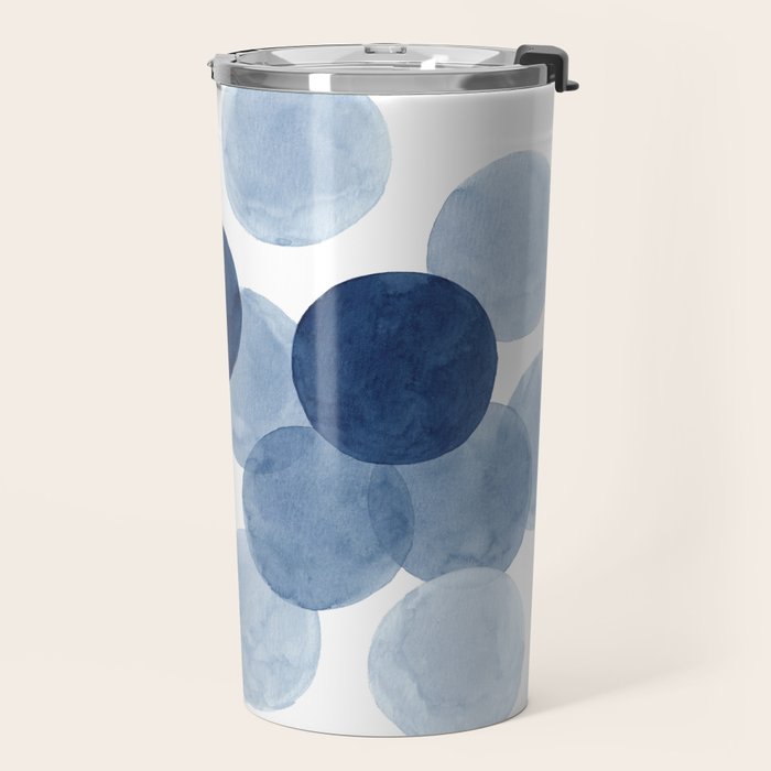 Indigo Ombre Circles Travel Mug Gallery Image 2