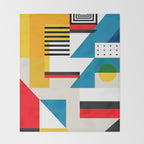 Cityscape in Geometric Shapes Throw Blanket Gallery Image 2