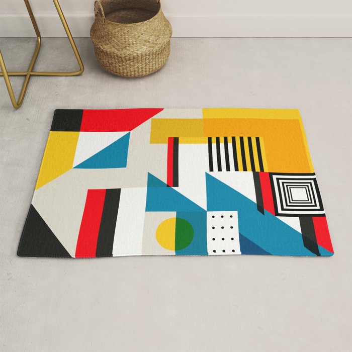 Cityscape in Geometric Shapes Rug Gallery Image 1