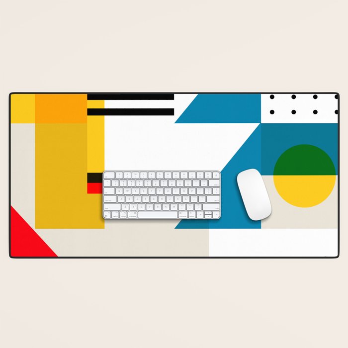 Cityscape in Geometric Shapes Desk Mat Gallery Image 1