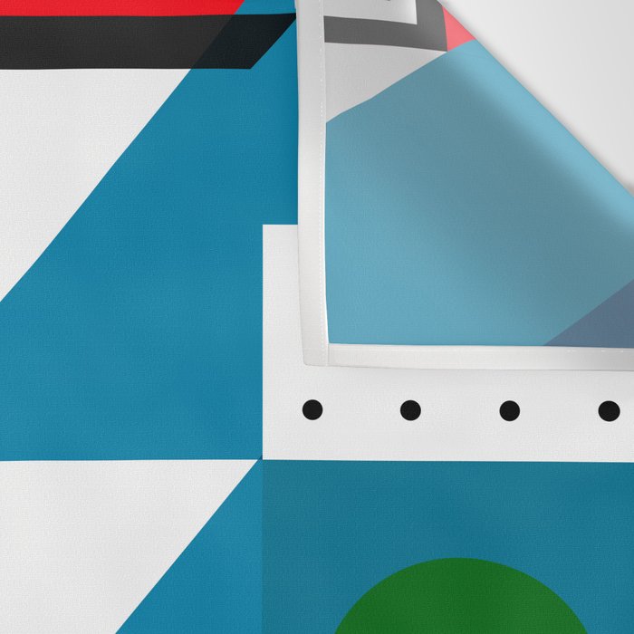 Cityscape in Geometric Shapes Wall Tapestry Gallery Image 3