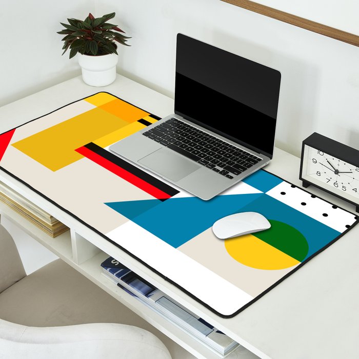 Cityscape in Geometric Shapes Desk Mat Gallery Image 2
