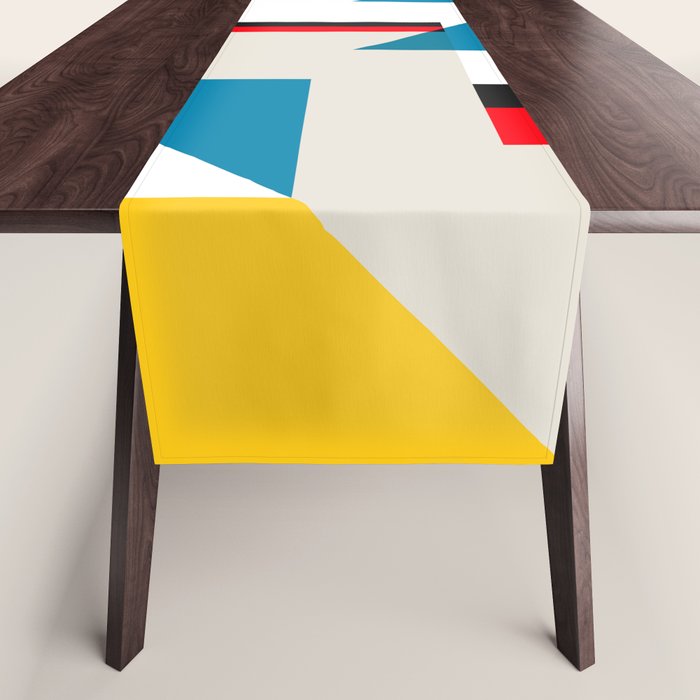 Cityscape in Geometric Shapes Table Runner Gallery Image 1