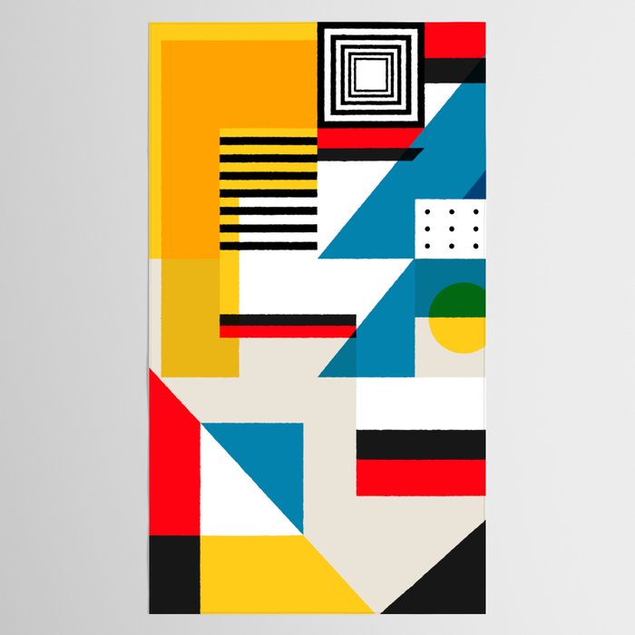 Cityscape in Geometric Shapes Tablecloth Gallery Image 2