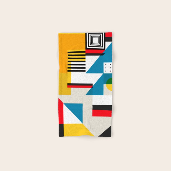 Cityscape in Geometric Shapes Bath Towel Gallery Image 1