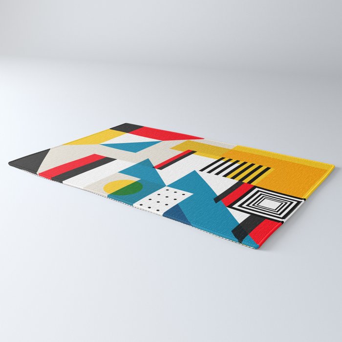 Cityscape in Geometric Shapes Rug Gallery Image 3