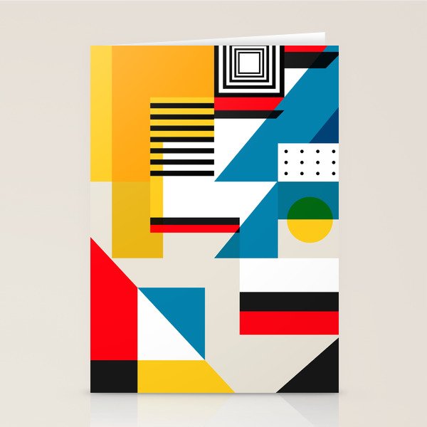Cityscape in Geometric Shapes Stationery Card Gallery Image 2