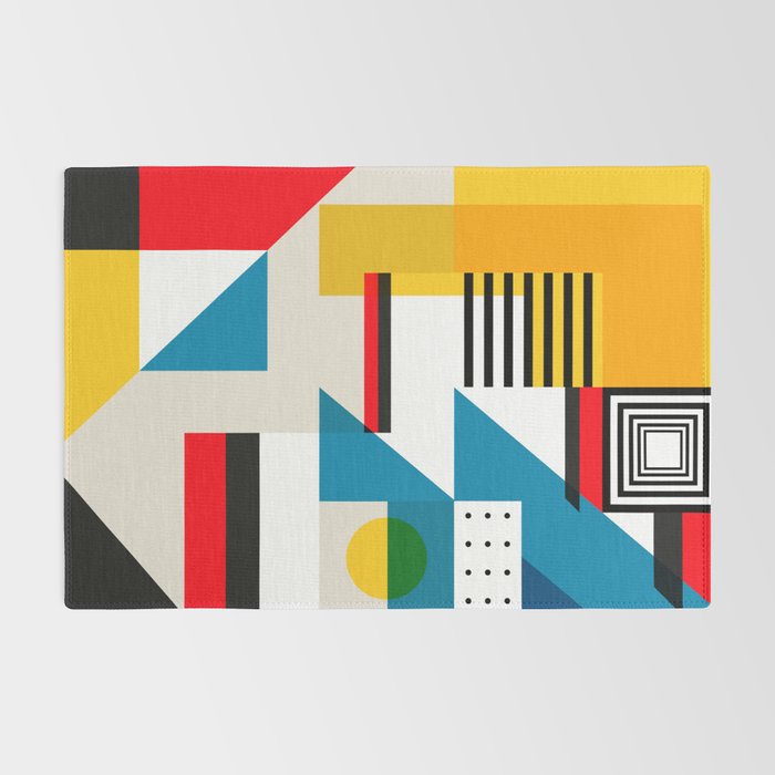 Cityscape in Geometric Shapes Rug Gallery Image 2