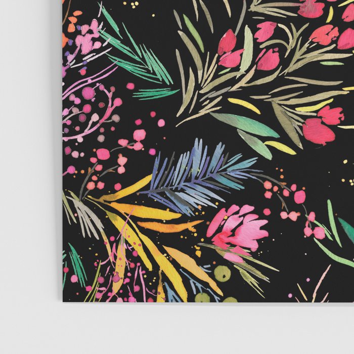 Holiday 2025 Festive Floral Foliage Colorful Dark Poster Gallery Image 3