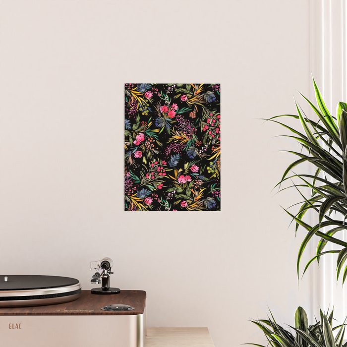 Holiday 2025 Festive Floral Foliage Colorful Dark Poster Gallery Image 2