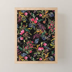 Holiday 2025 Festive Floral Foliage Colorful Dark Mini Art Print Gallery Image 1