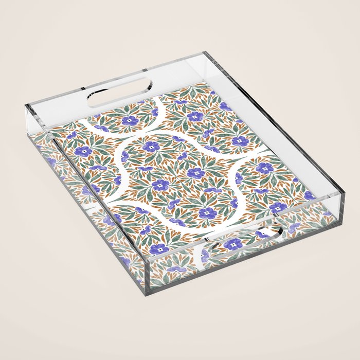 Elegant Flora Artistry Acrylic Tray Gallery Image 1