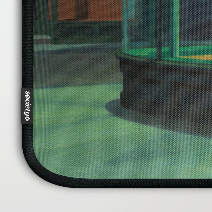NIGHTHAWKS downtown diner late at night iconic cityscape oil on canvas painting by Edward Hopper Laptop Sleeve Gallery Image 3