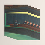 NIGHTHAWKS downtown diner late at night iconic cityscape oil on canvas painting by Edward Hopper Wrapping Paper Gallery Image 3